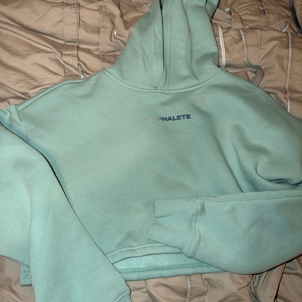 Alphalete Seafoam Green Cropped Hoodie
